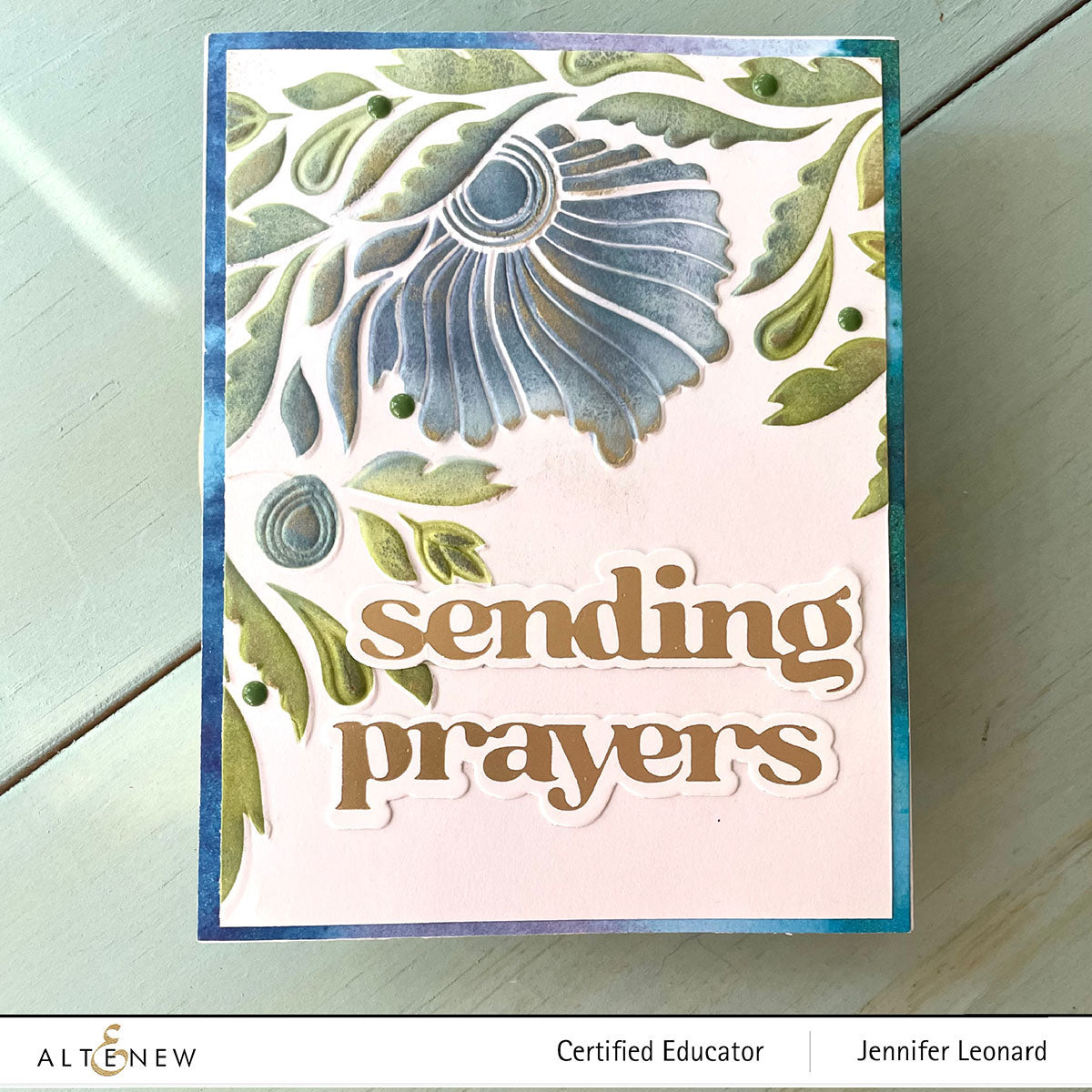 Altenew Dynamic Foliage 3D Embossing Folder alt8213 sending prayers