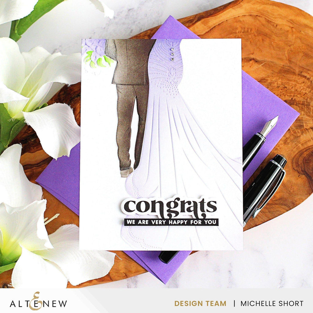Altenew Enchanted Beginnings Simple Coloring Stencils congrats