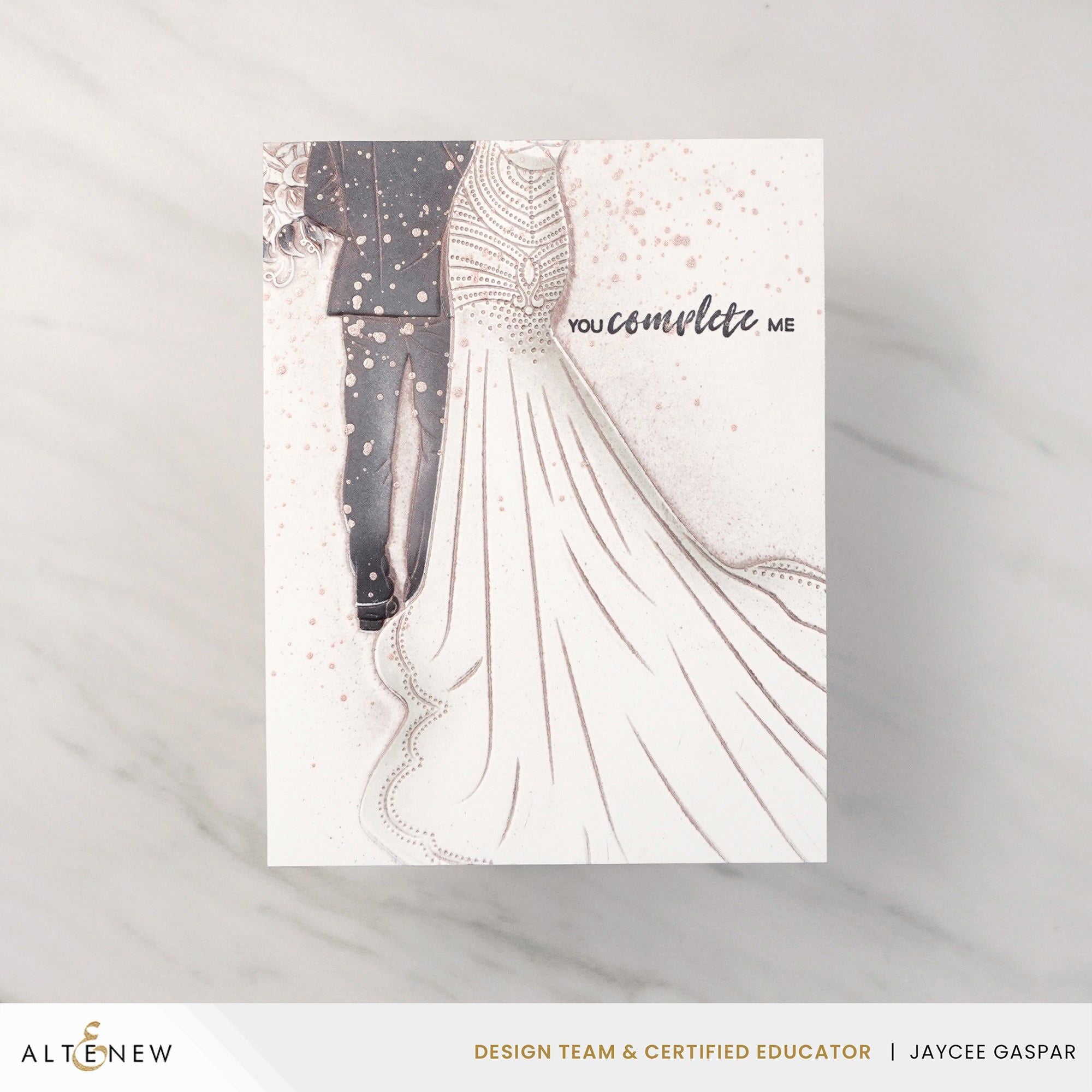 Altenew Enchanted Beginnings 3D Embossing Folder alt8713 you complete me