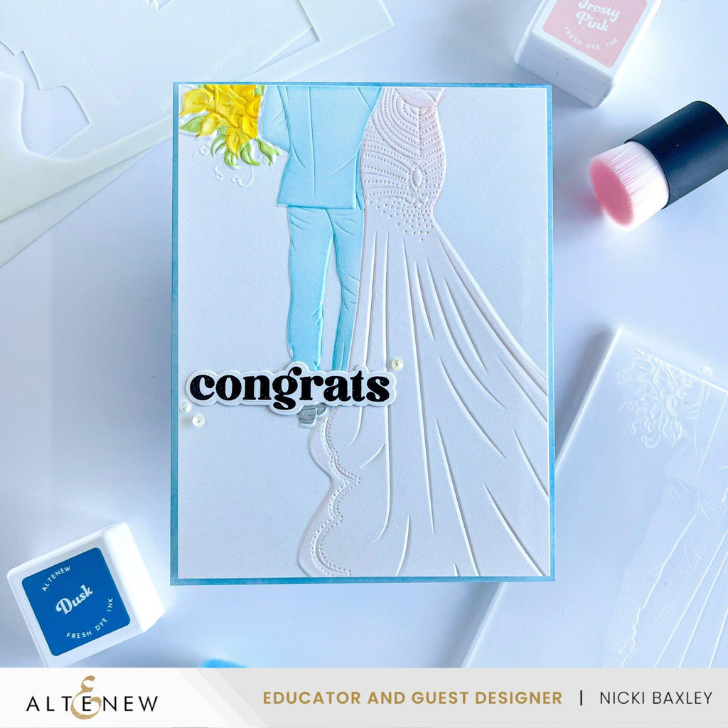 Altenew Enchanted Beginnings 3D Embossing Folder alt8713 congrats