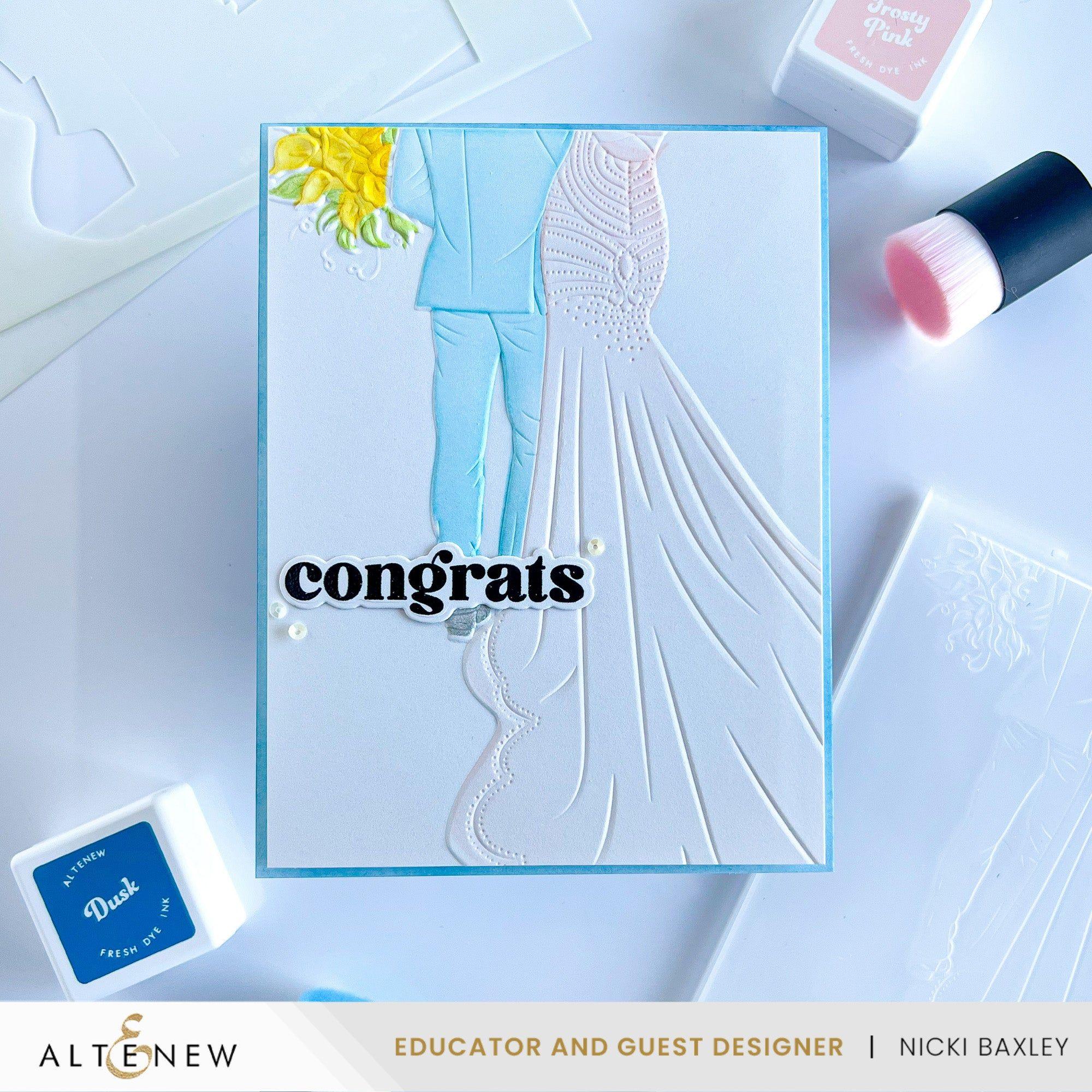 Altenew Enchanted Beginnings 3D Embossing Folder alt8713 congrats