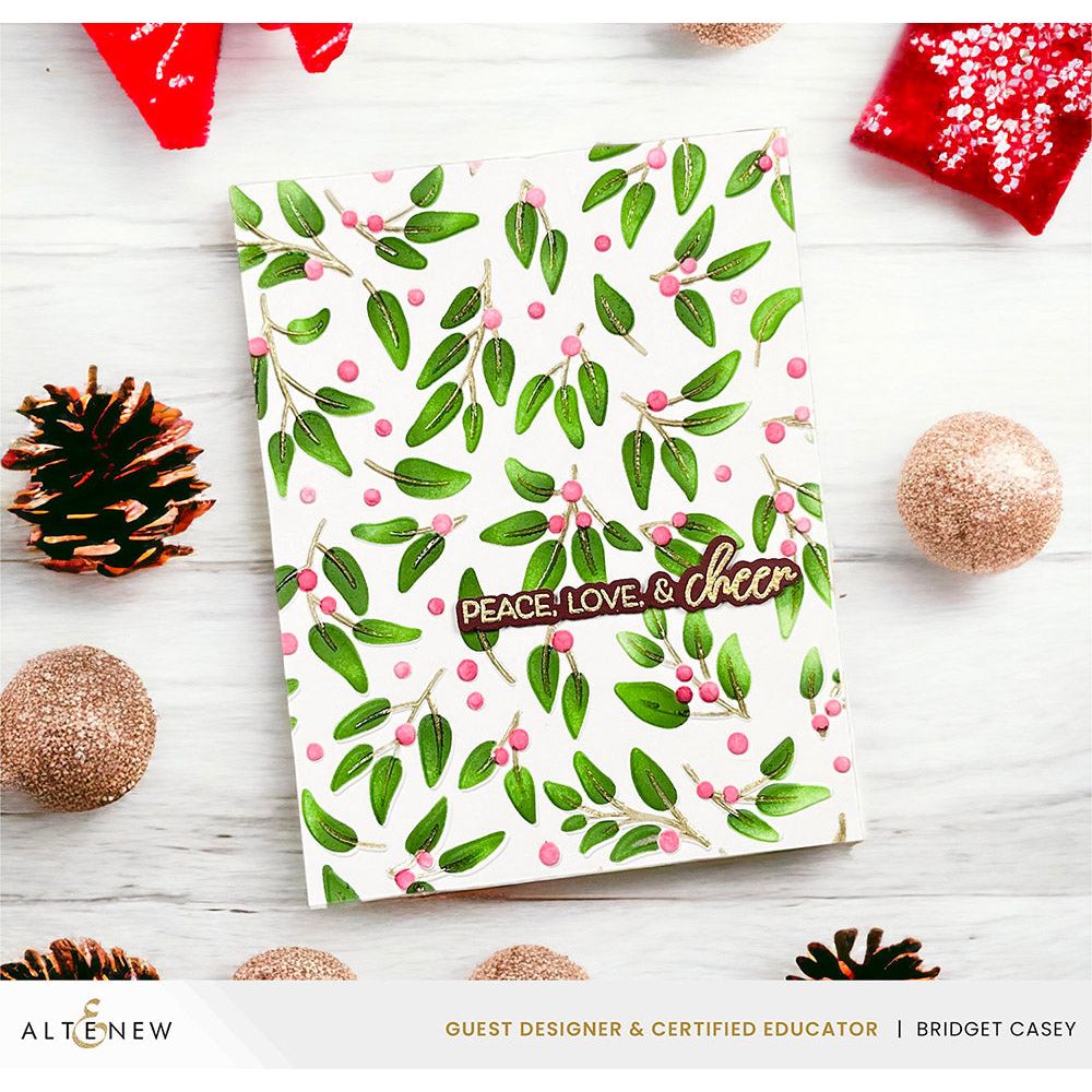 Altenew Festive Greenery Builder Stencils alt8203 peace love and cheer