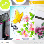 Altenew Flutter and Bloom Clear Stamp, Die, 3D Embossing Folder and Stencil Set love you