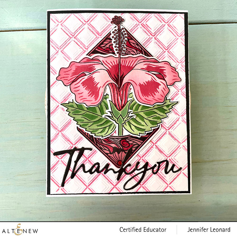 Altenew Hibiscus Motif Dies alt8216 thank you