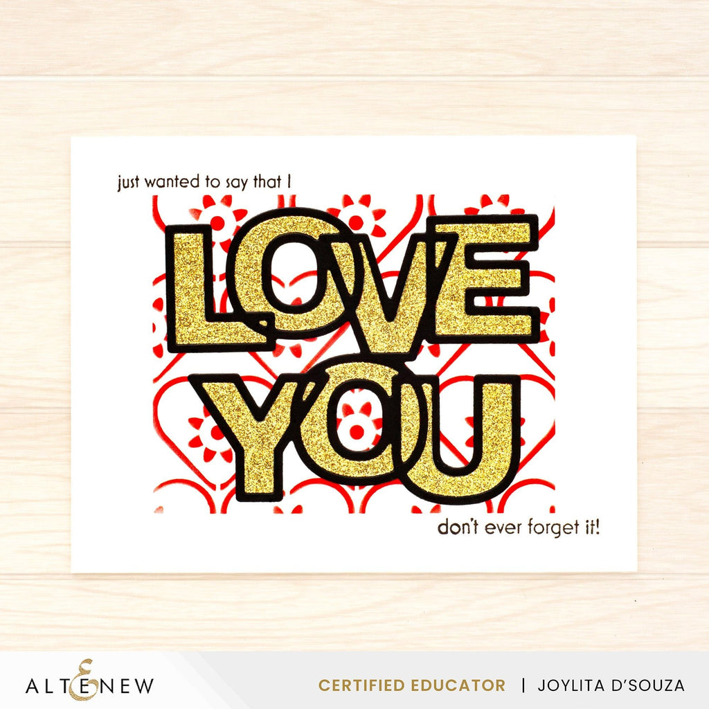 Altenew Outlined Love You Dies alt8707 glitter