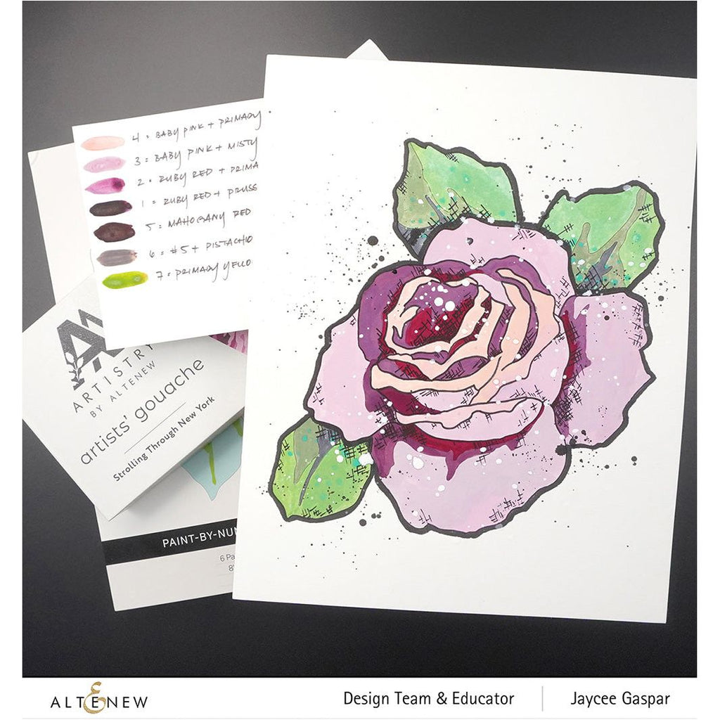 Altenew Paint-by-Number Classical Roses 8 x 10 Inch Coloring Book ALT7532 Rose