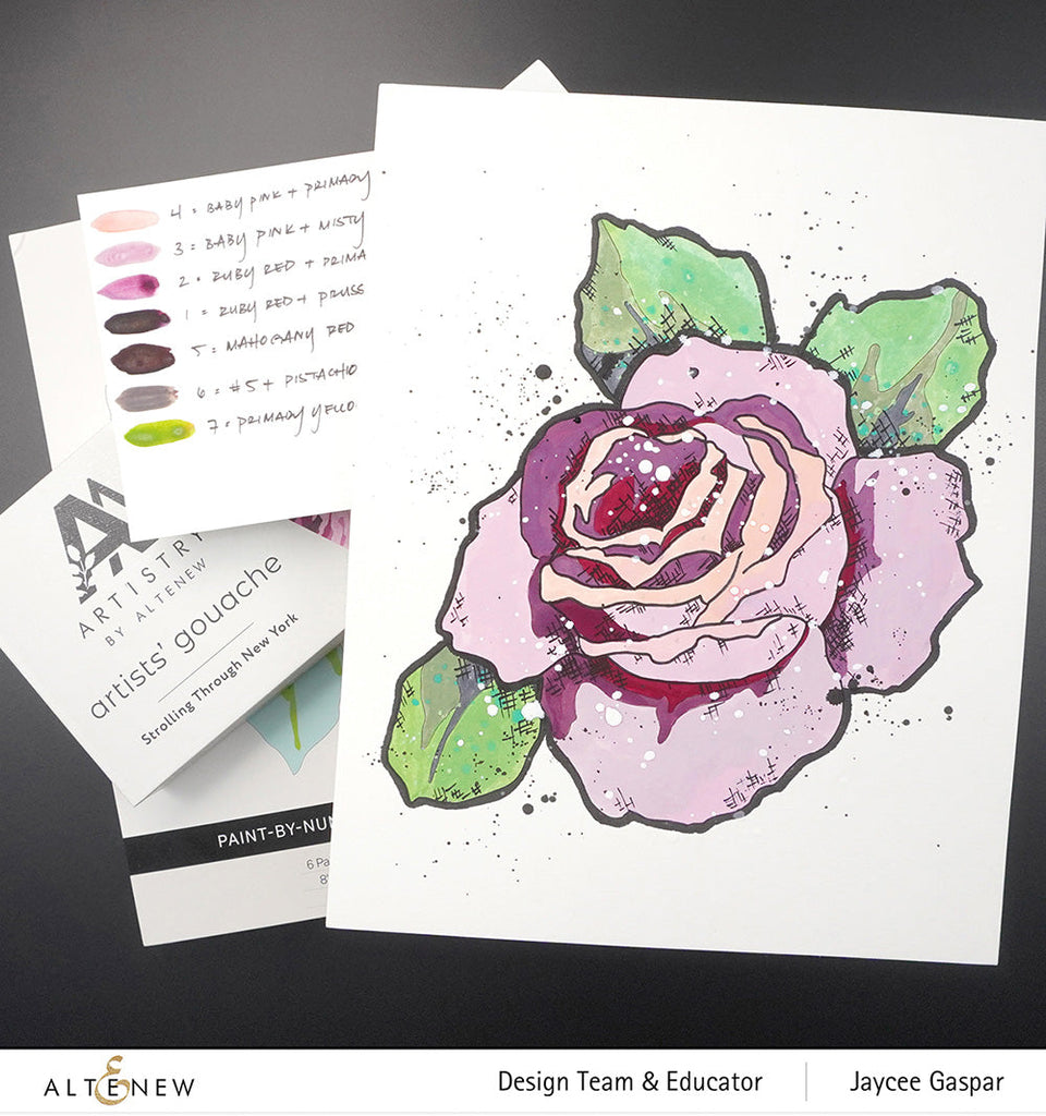 Altenew Paint-by-Number Classical Roses 8 x 10 Inch Coloring Book ALT7532 Rose