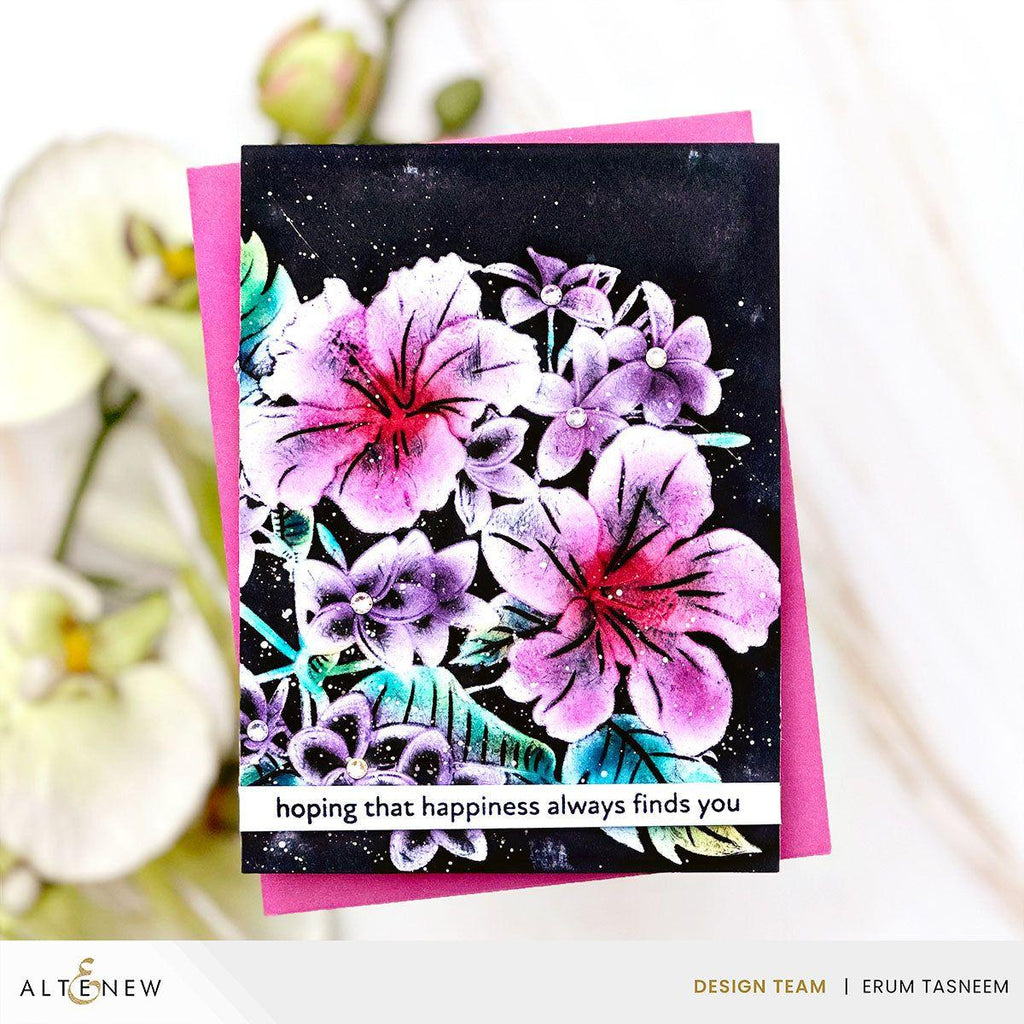 Altenew Sun-Kissed Blooms 3D Embossing Folder and Stencil Set happiness