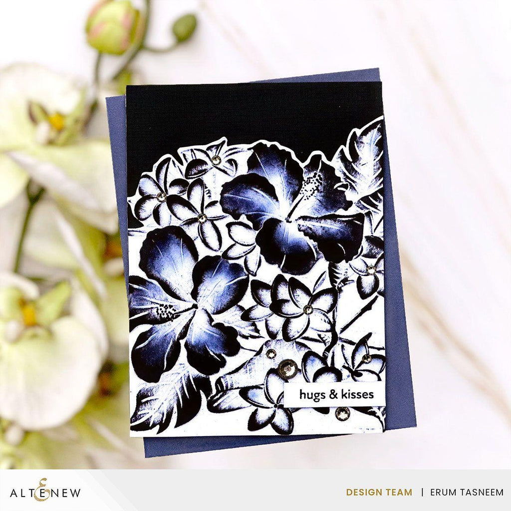 Altenew Sun-Kissed Blooms 3D Embossing Folder and Stencil Set hugs and kisses