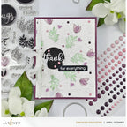 Altenew Whimsical Wreath Builder Clear Stamp, Die, and 3d Embossing Folder Set thanks
