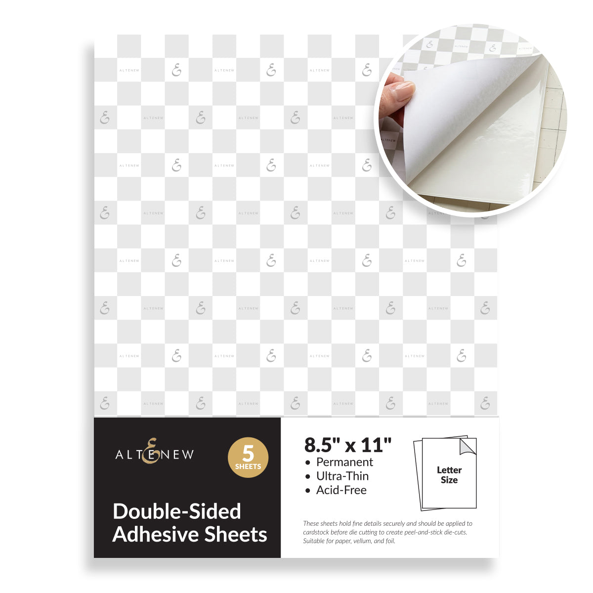 Altenew 8.5 x 11 inch Double-sided Adhesive Sheets 5 Pack alt11428