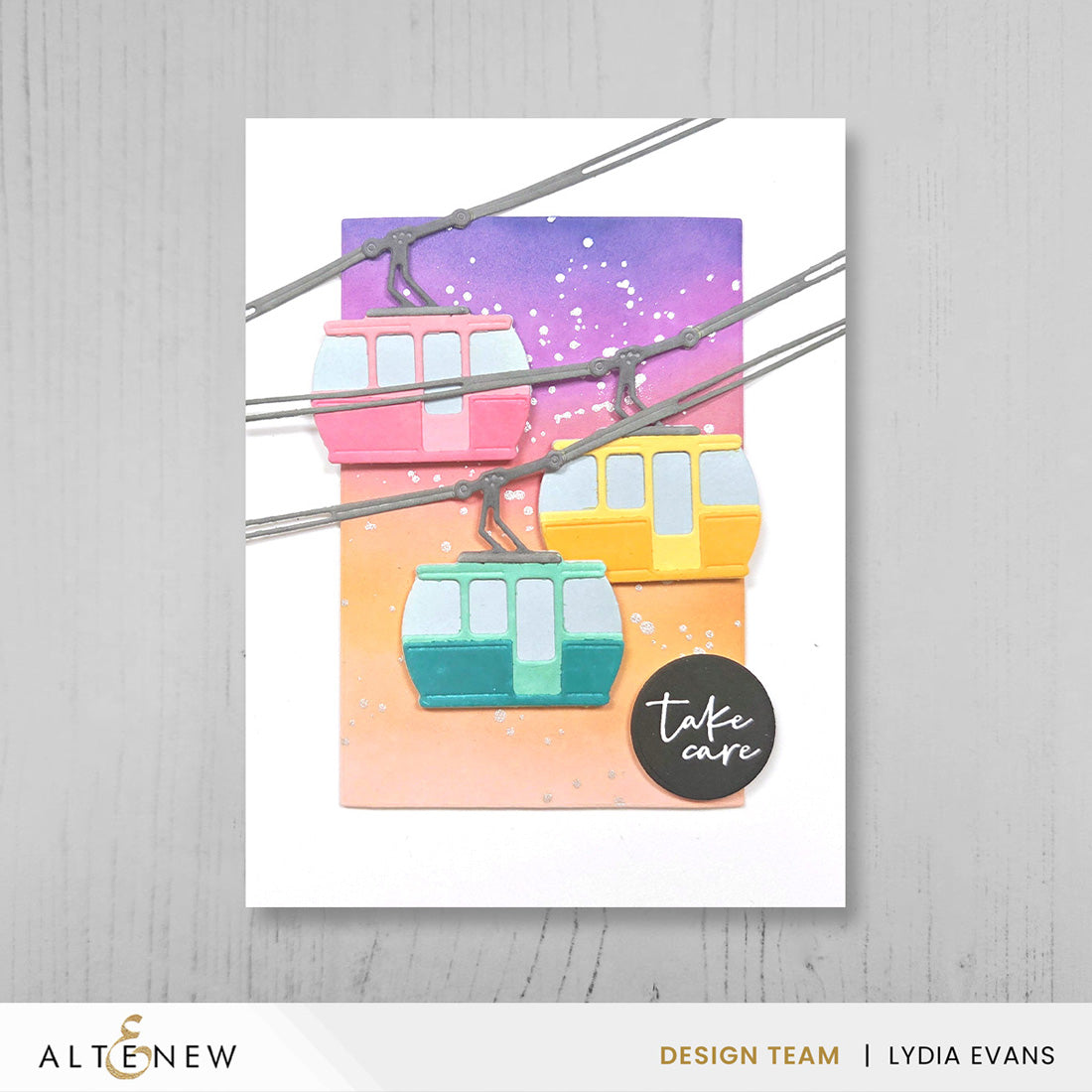Altenew Aerial Cable Car Layering Dies alt11549 take care card