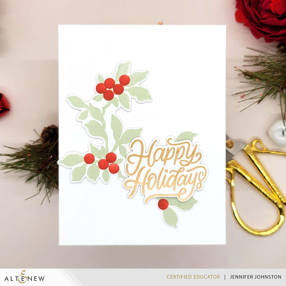 Altenew Altenew Berry Whisper Press Plate alt10910 happy holidays