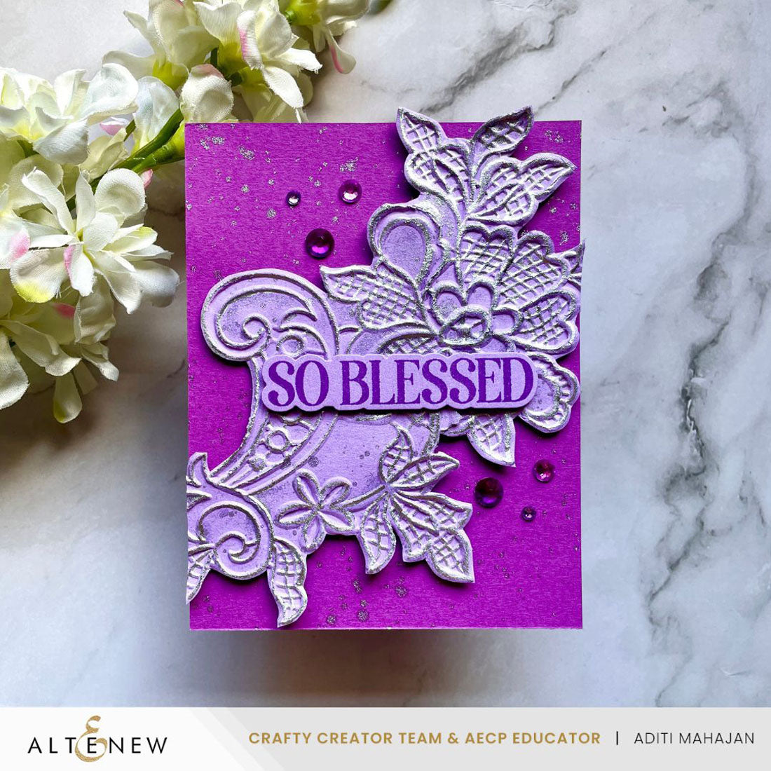 Altenew Amethyst Shimmer Relief Paste alt8640 blessed