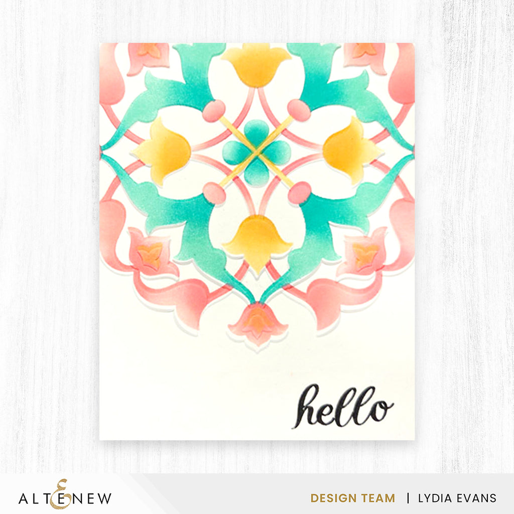 Altenew Arabesque Medallion 3D Embossing Folder alt11405 hello