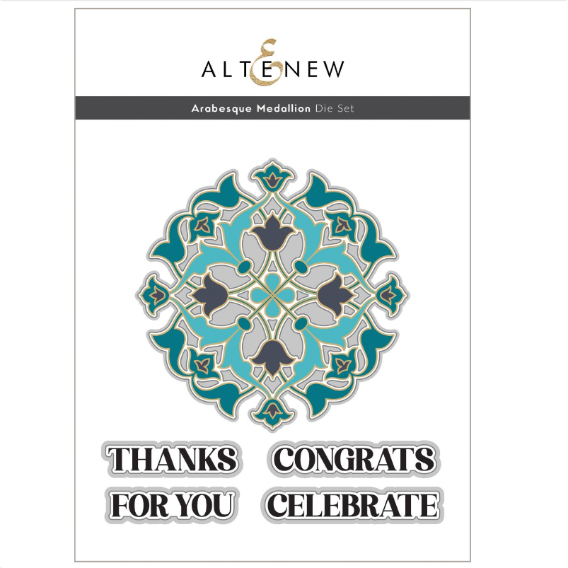 Altenew Arabesque Medallion Stamp Die Folder and Stencil Set image 2