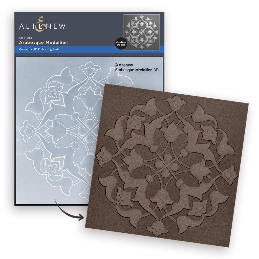 Altenew Arabesque Medallion Stamp Die Folder and Stencil Set image 3