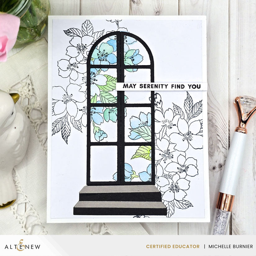 Altenew Arched Doors Layering Dies alt11378 black and white