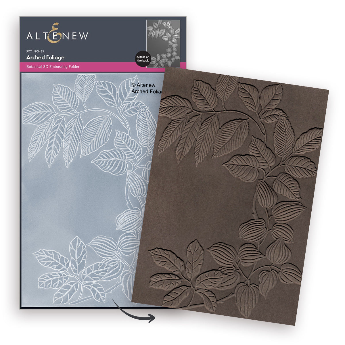 Embossed File Board Altenew Arched Foliage 3D Embossing Folder alt11140 – Simon Says Stamp