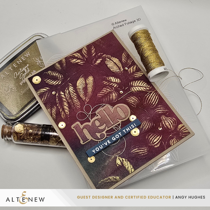 Altenew Arched Foliage 3D Embossing Folder alt11140 hello