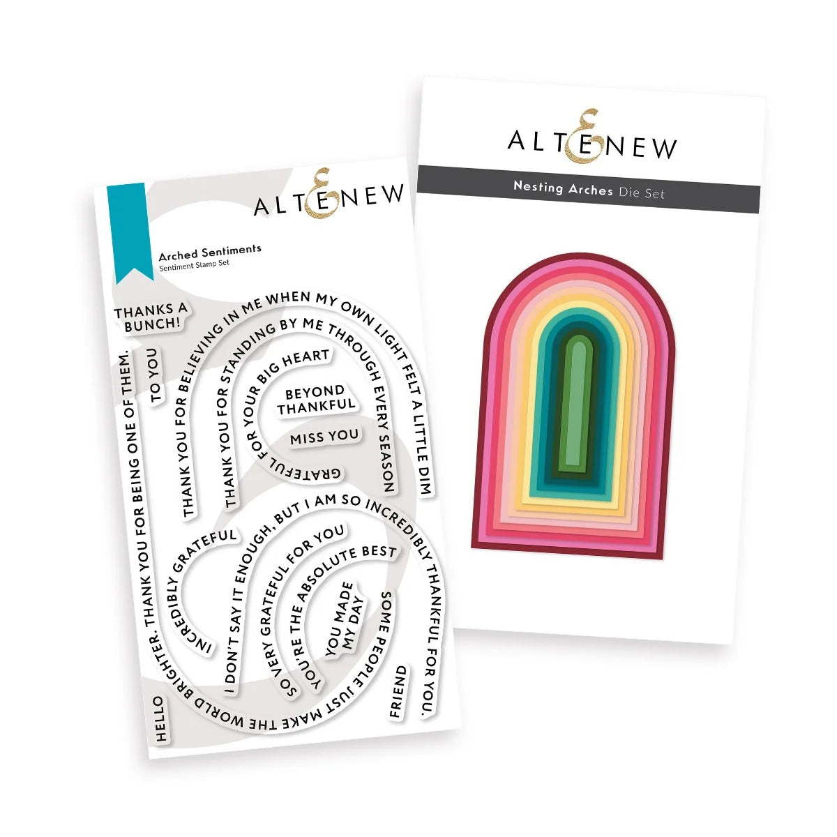 Altenew Arched Sentiments Clear Stamp and Nesting Arches Die Set