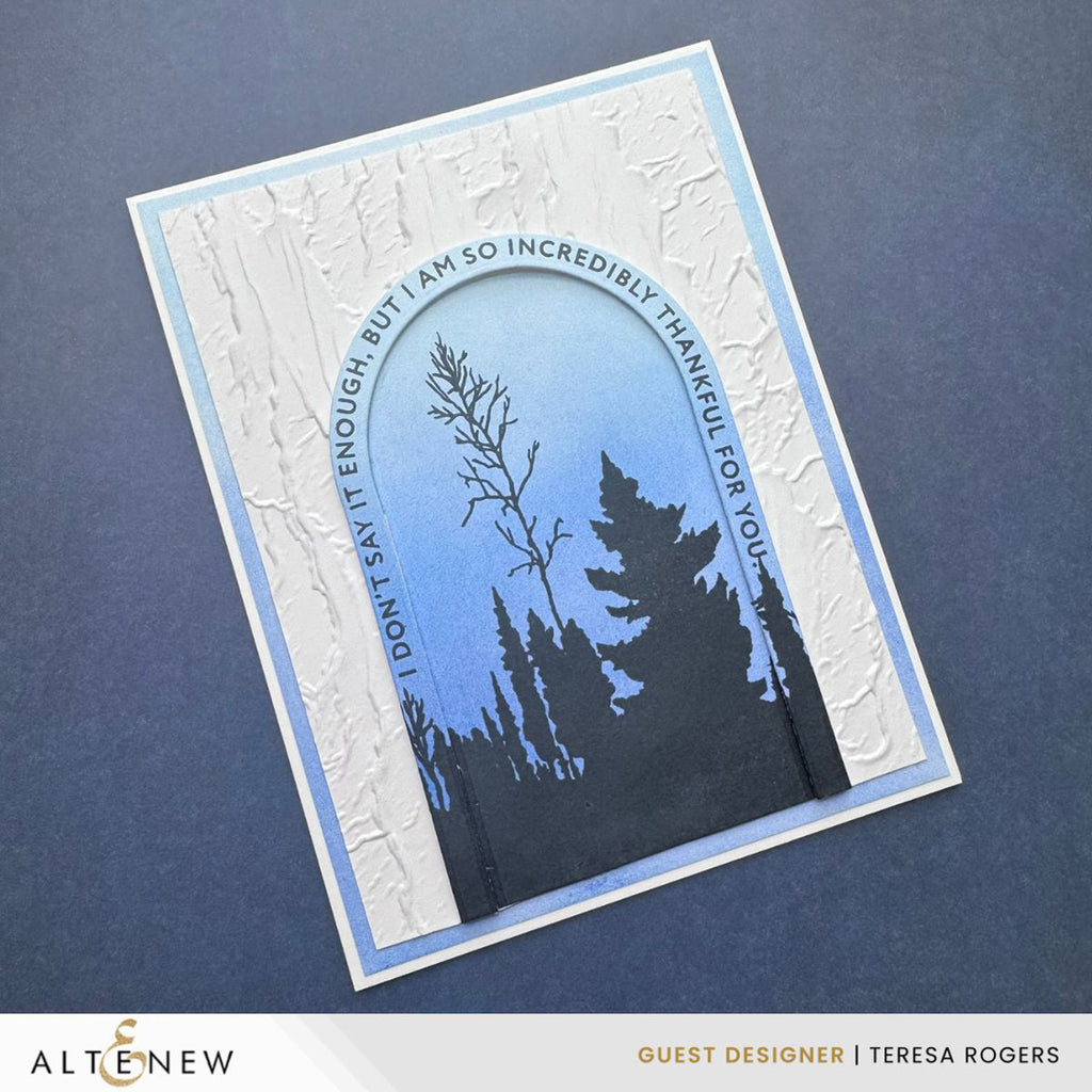 Altenew Arched Sentiments Clear Stamps alt11627 thankful for you card