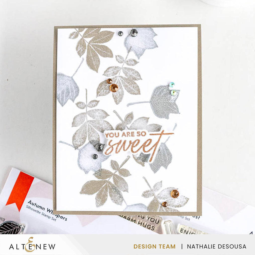 Altenew Autumn Whispers Clear Stamp and Die Set gray