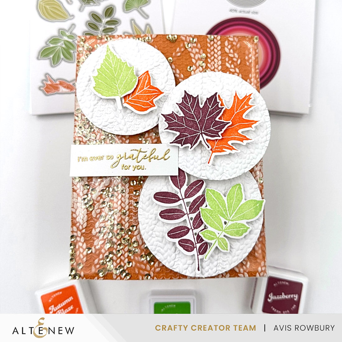 Altenew Autumn Whispers Clear Stamps alt10979 grateful