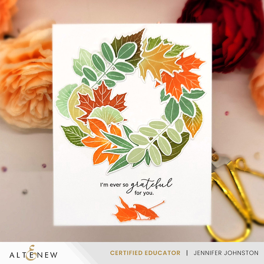Altenew Autumn Whispers Dies alt10980 wreath