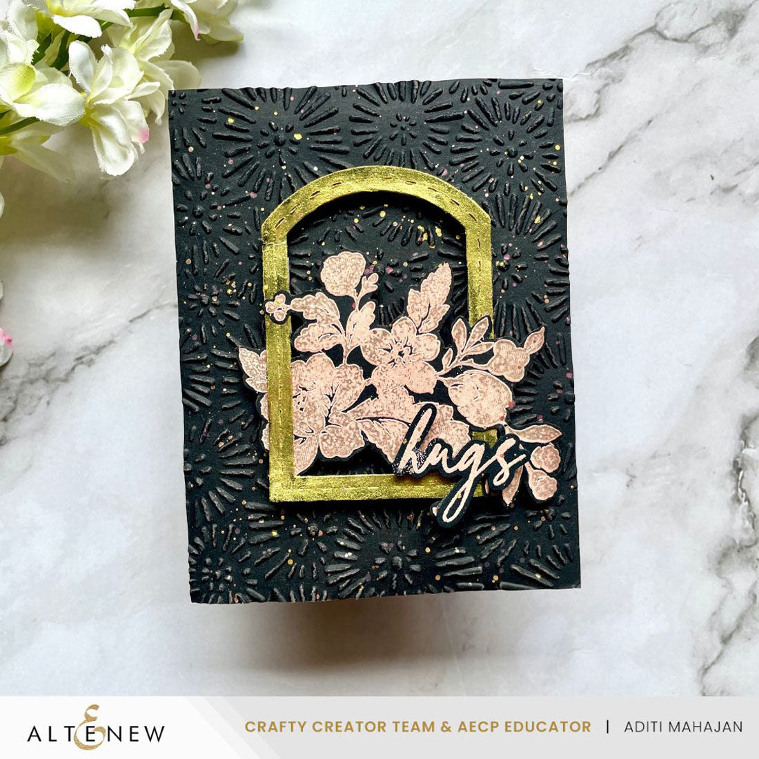 Altenew Batik Blooms 3D Embossing Folder alt10873 hugs