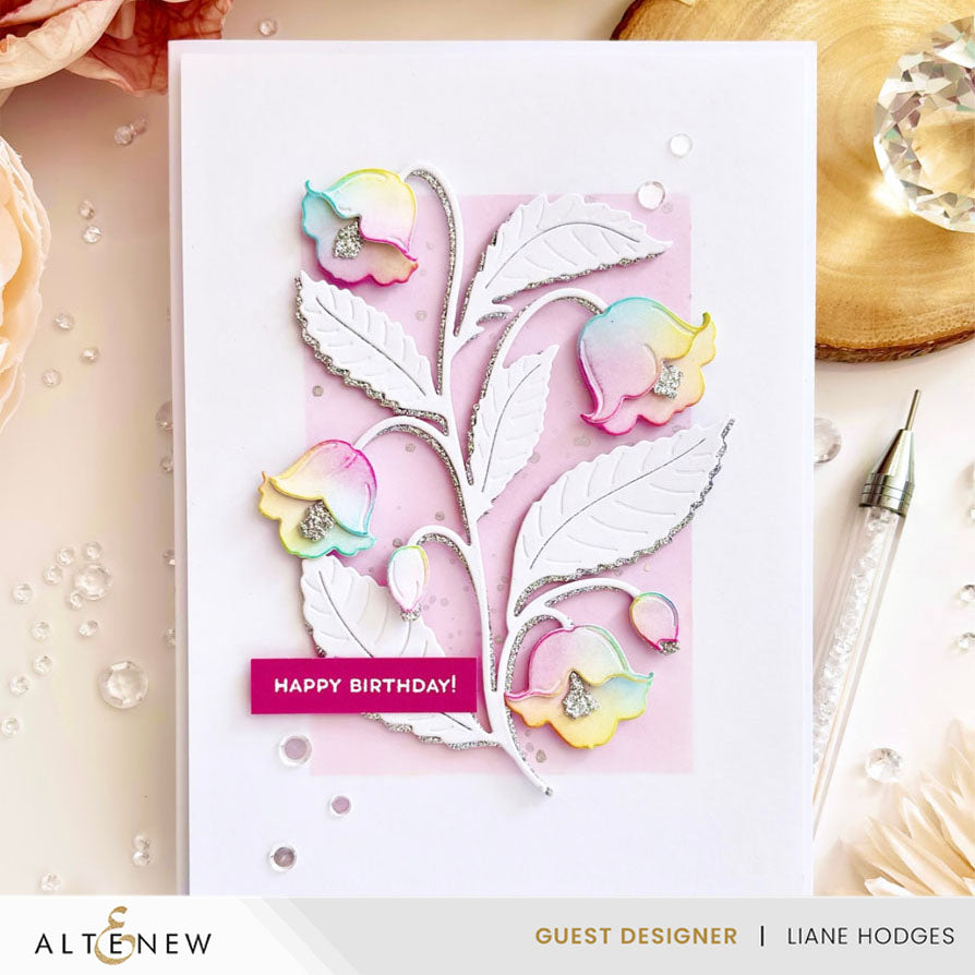 Altenew Bellflower Bliss Layering Dies alt10875 happy birthday
