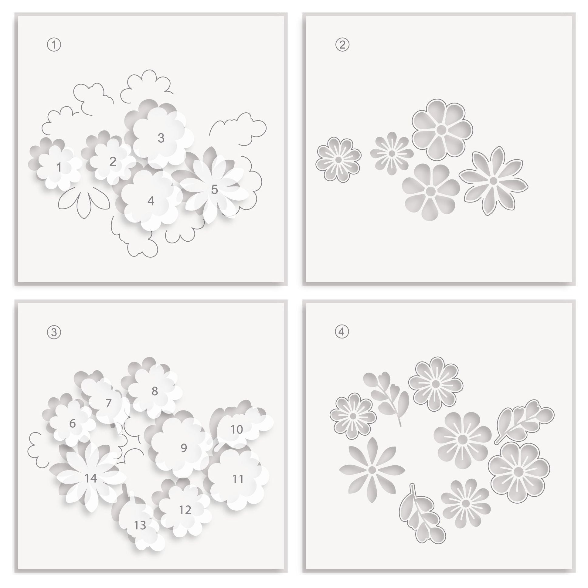Altenew Bloom Cookies Layering Stencils alt10363 layering order