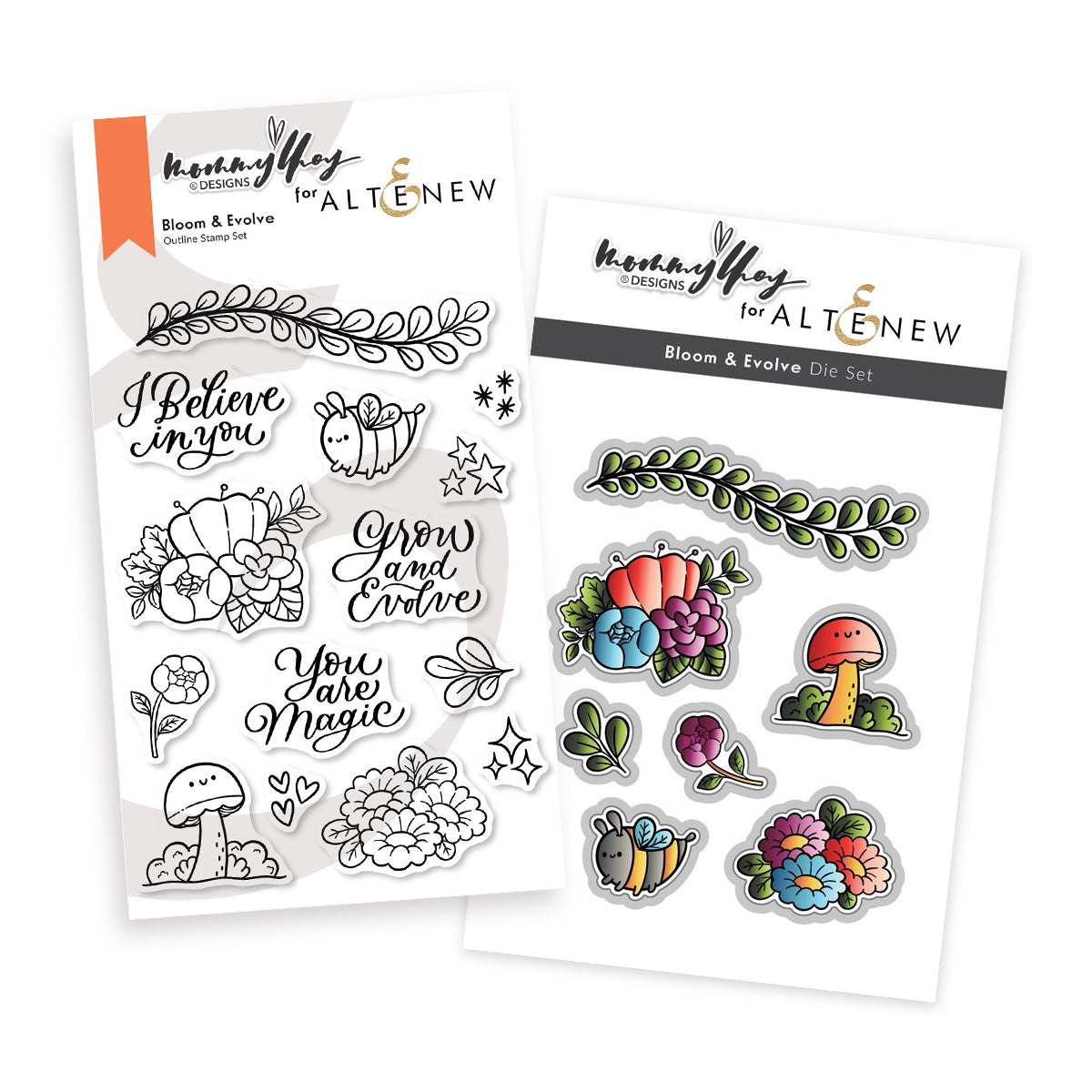Altenew Bloom and Evolve Clear Stamp and Die Set