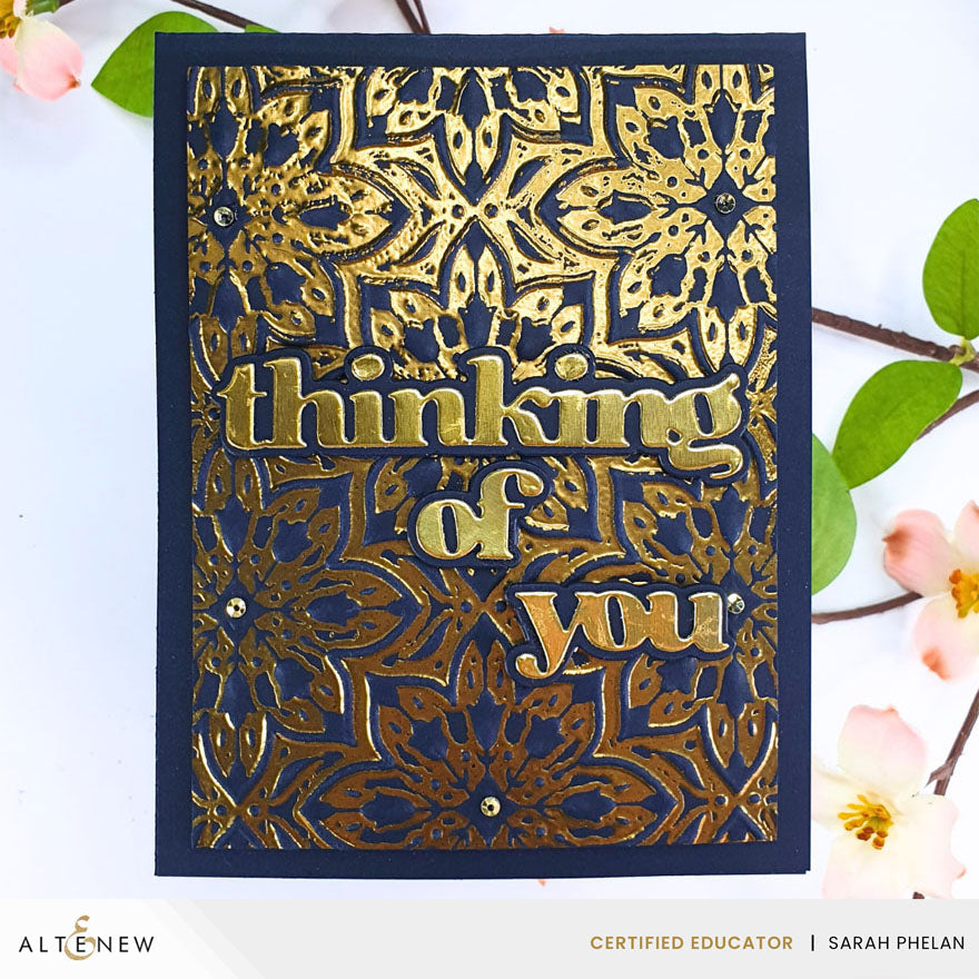 Altenew Blooming Doily Charm 3D Embossing Folder alt10817 golden