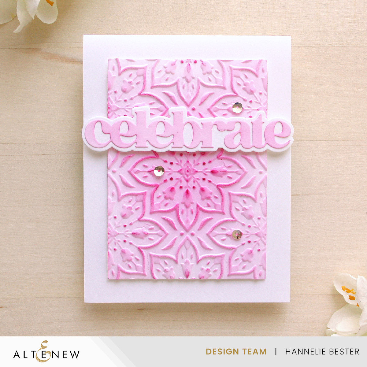 Altenew Blooming Doily Charm 3D Embossing Folder alt10817 pink