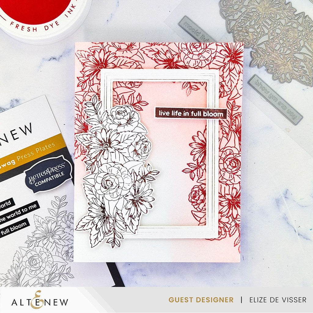 Altenew Blooming Floral Swag Press Plates alt10302*