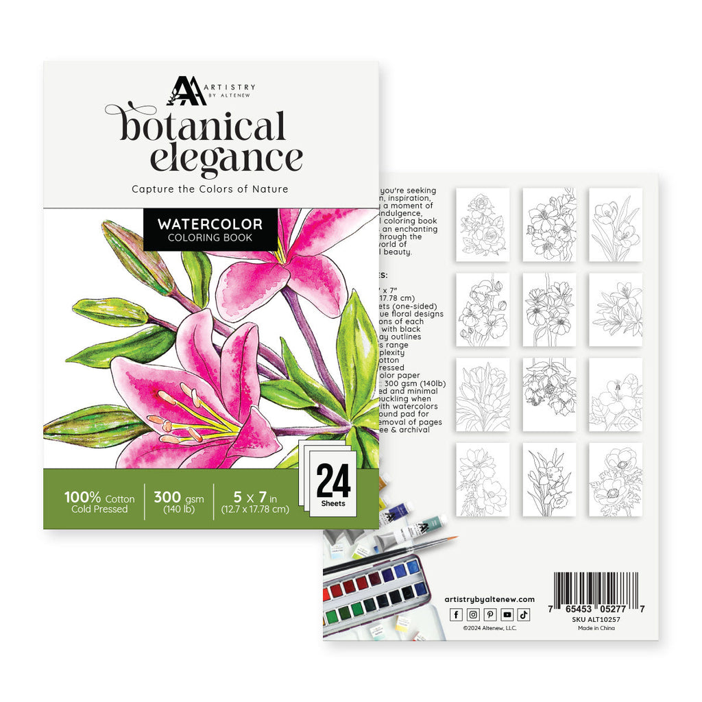 Altenew Botanical Elegance Capture the Colors of Nature Watercolor Coloring Book alt10257