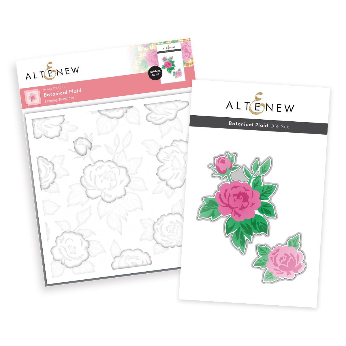 Altenew Botanical Plaid Layering Stencil and Die Set