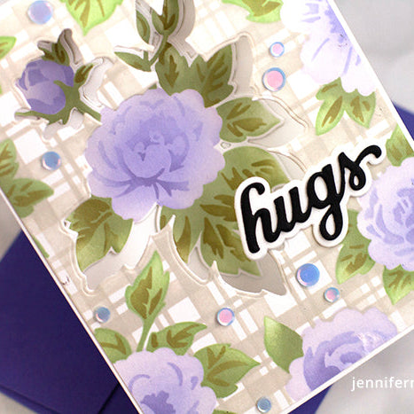 Altenew Botanical Plaid Layering Stencil and Die Set hugs | color-code:ALT01