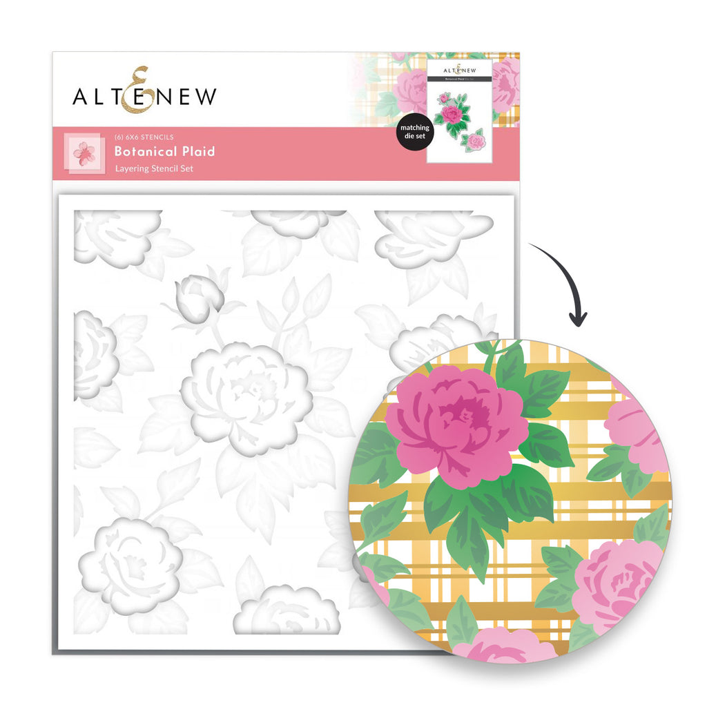 Altenew Botanical Plaid Layering Stencil and Die Set image 1
