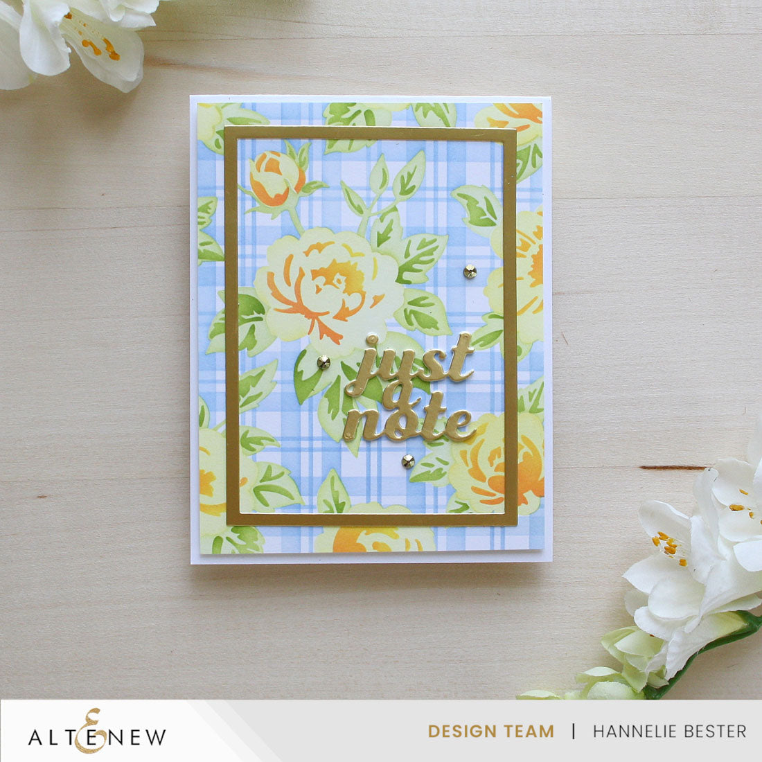 Altenew Botanical Plaid Layering Stencil and Die Set roses