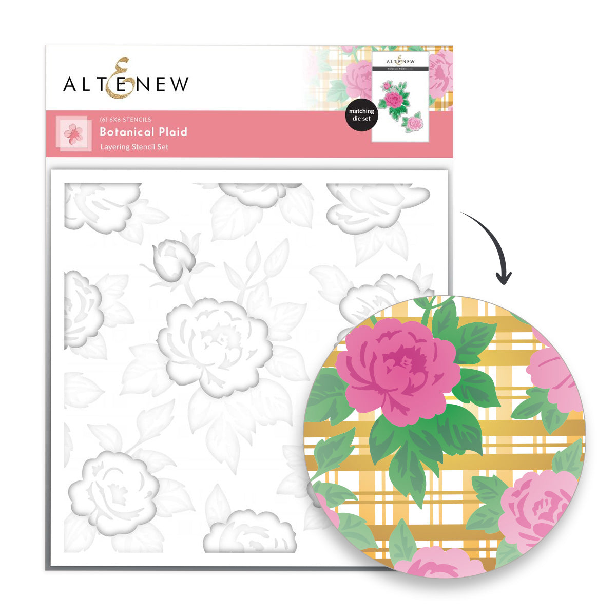 Altenew Botanical Plaid Layering Stencils alt11071