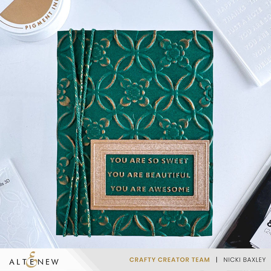 Altenew Botanical Rails 3D Embossing Folder alt11034 green