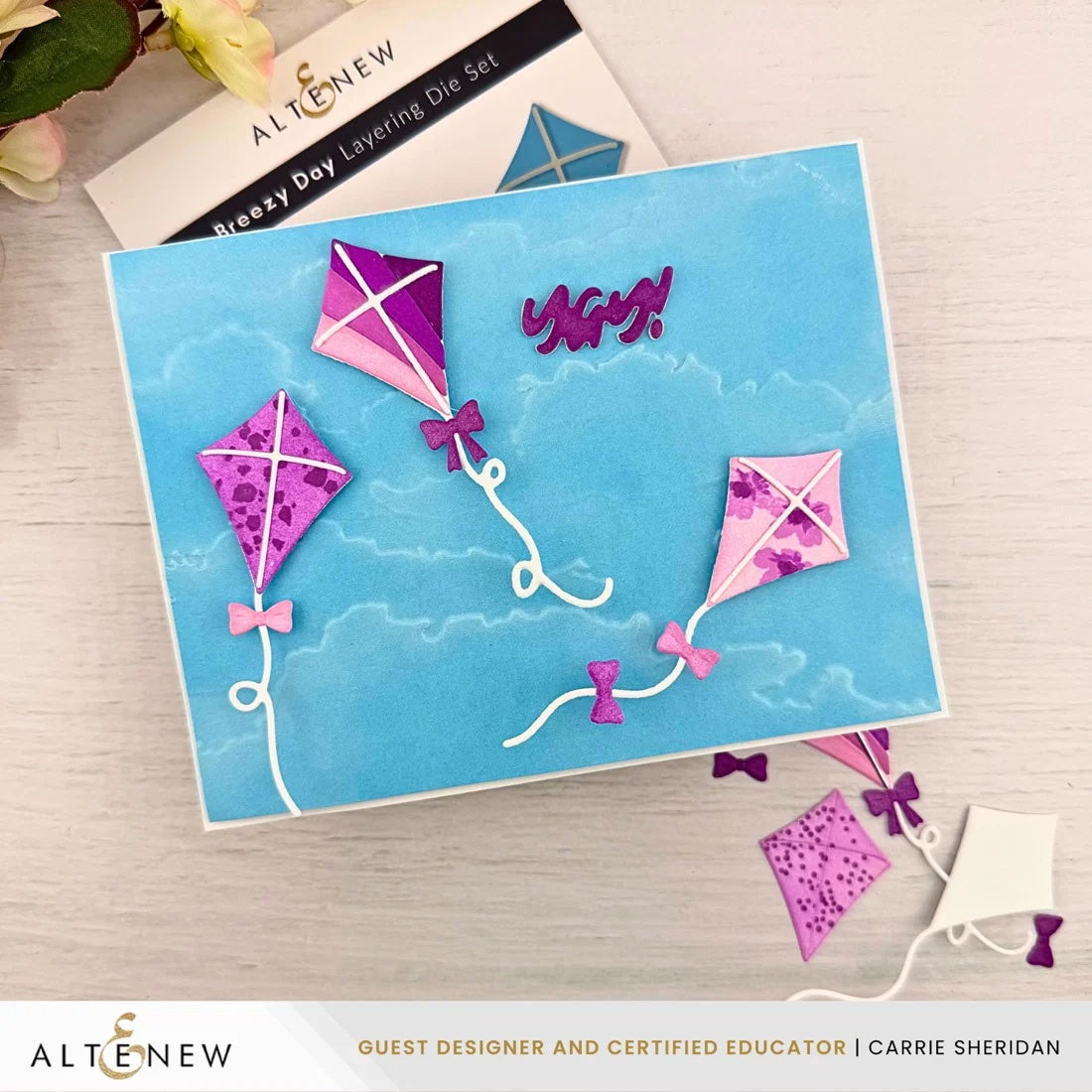 Altenew Bramble Berry Fresh Dye Ink Pad alt11472 flying kites yay card