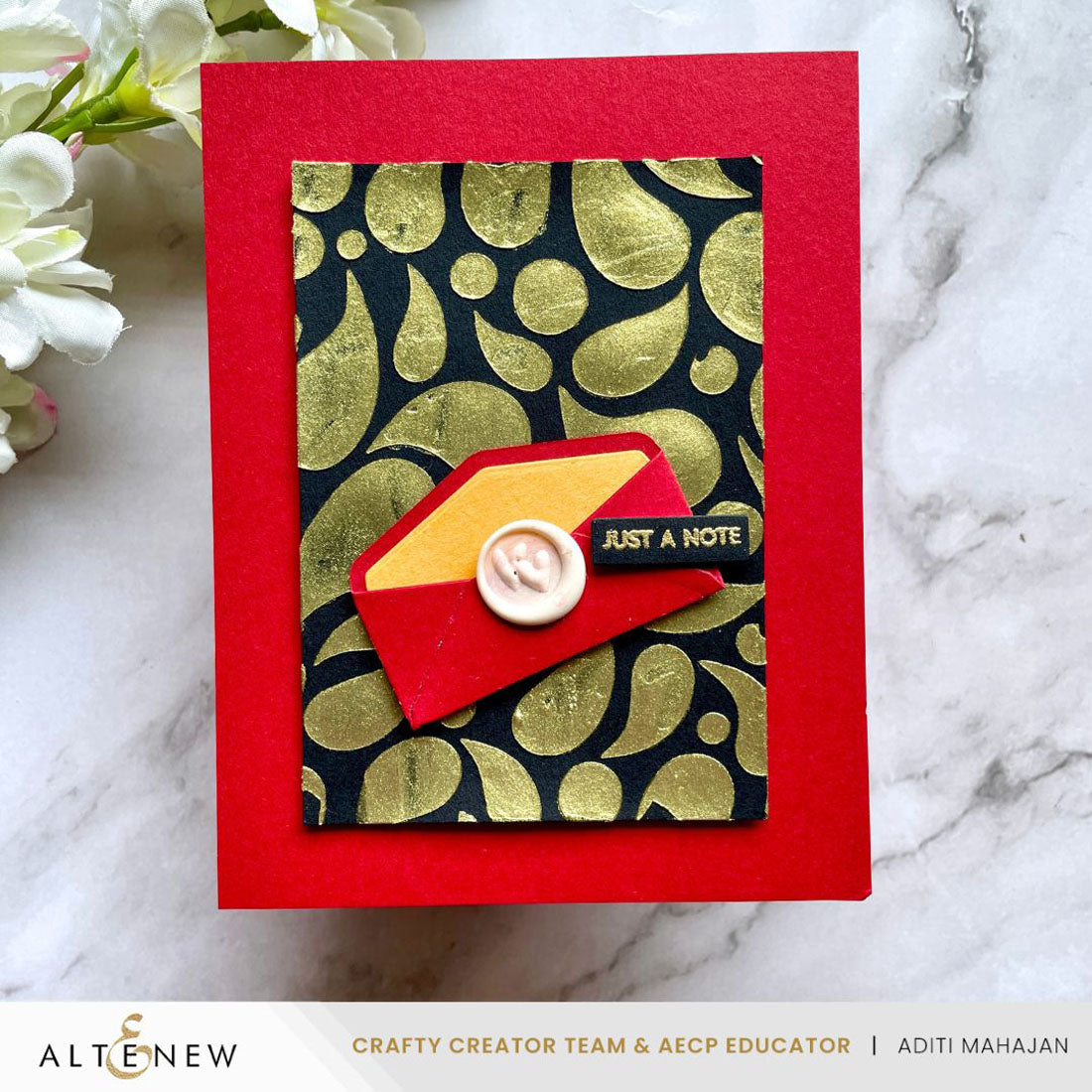 Altenew Brass Shimmer Relief Paste alt8641 envelope