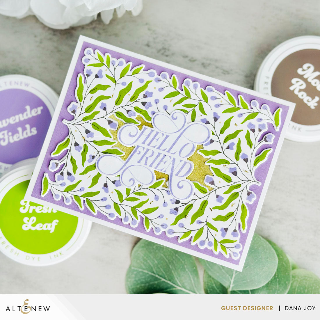 Altenew Brass Shimmer Relief Paste alt8641 hello