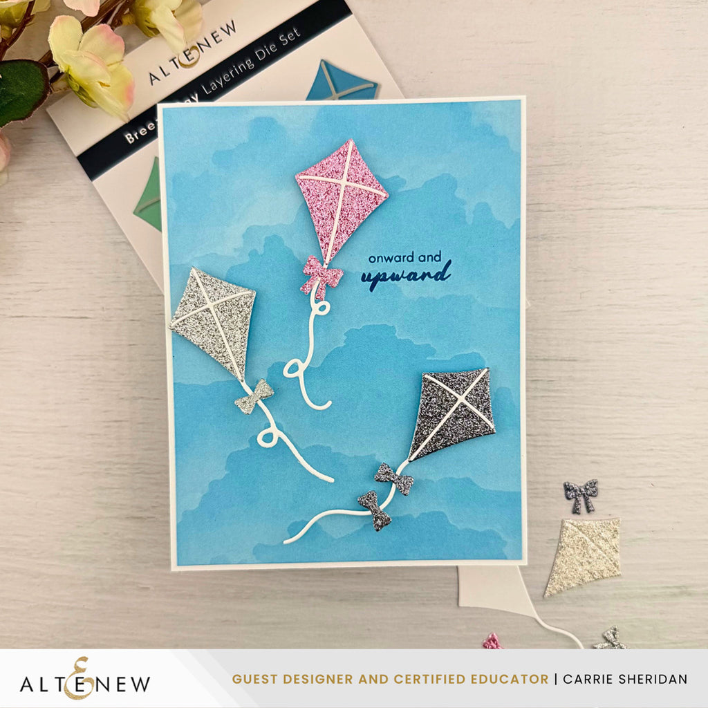 Altenew Breezy Day Layering Dies alt11249 glitter kites card