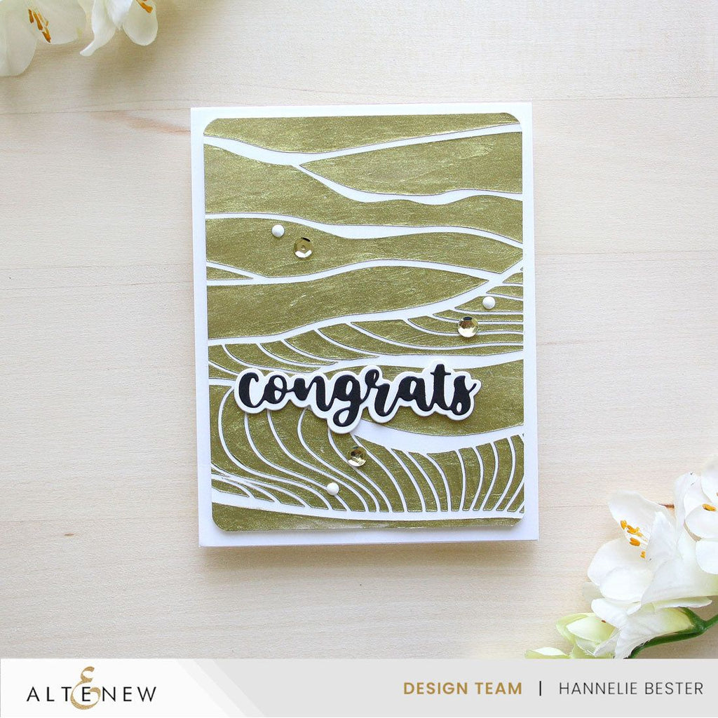 Altenew Brilliant Waves Background Stencil alt10935 congrats