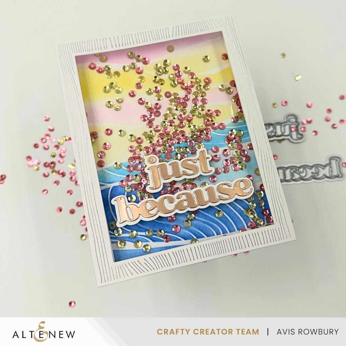 Altenew Brilliant Waves Background Stencil alt10935 shaker card