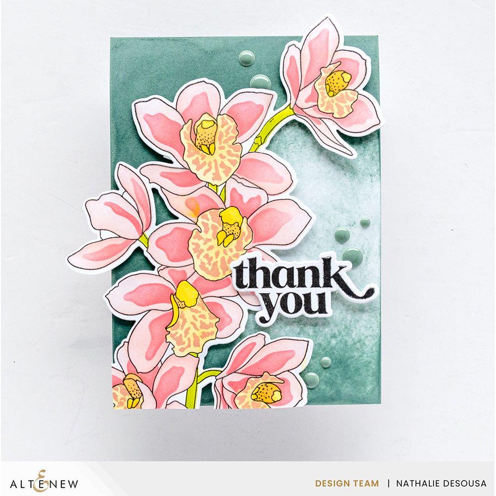 Altenew Build-A-Garden Alluring Orchids and Add-on Die Set thank you